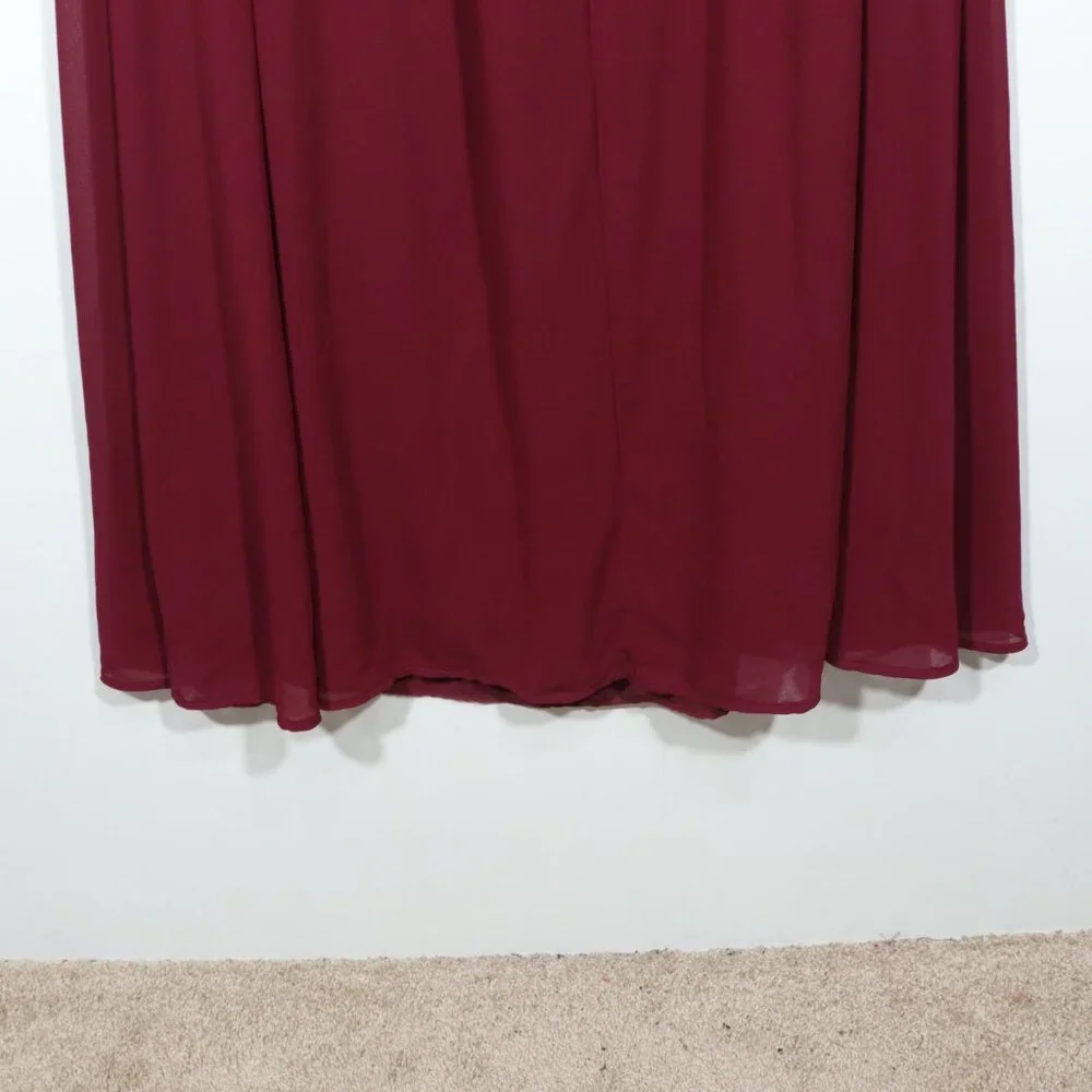 NWOT Lulus Air Of Romance Burgundy Maxi Dress Red Size X-Large - Picture 12 of 16